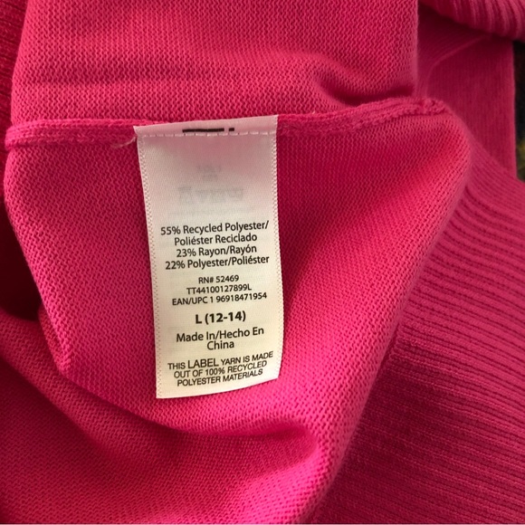 TIME and TRU Womens Lightweight Sweater Size L 12-14 Semi Loose Slits Pink New - Picture 6 of 7